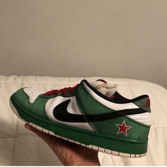 Nike Shoes | Rare Sb Dunk Low Pro Heineken Classic Green | Poshmark